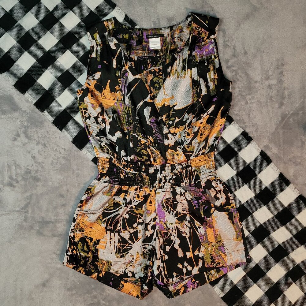 Urban Behavior | Abstract Color Splash Sleeveless Romper